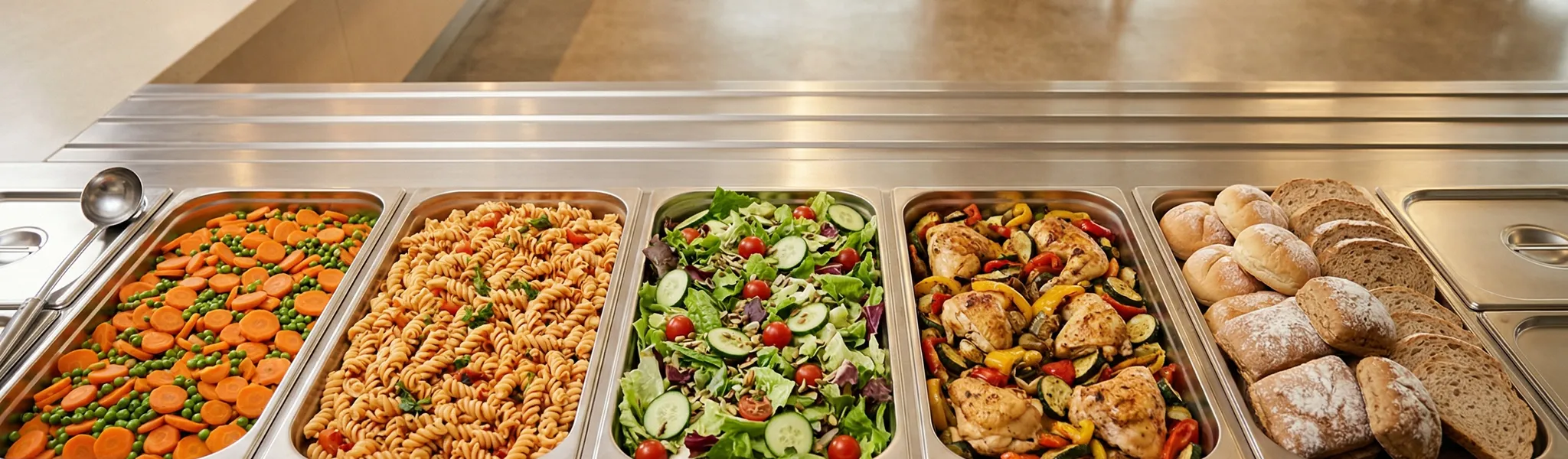 School canteen with allergen-safe meal preparation area