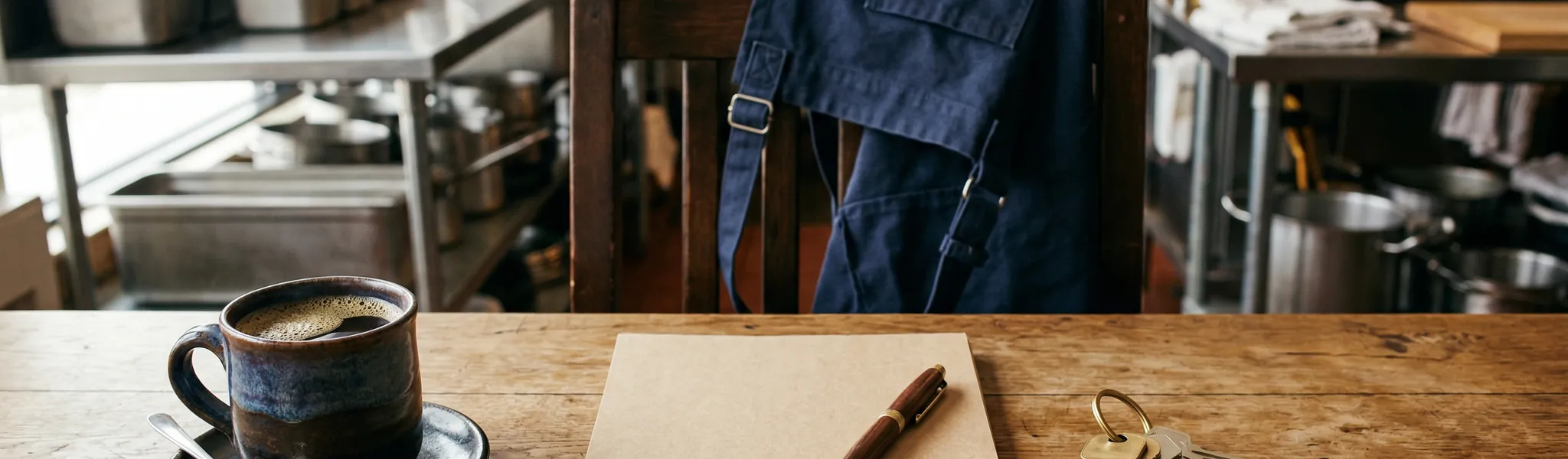 Food business owner completing registration paperwork at a desk