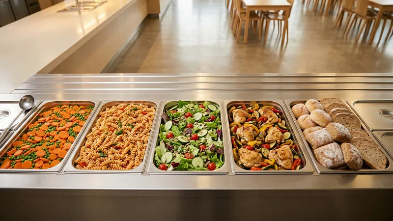 School canteen with allergen-safe meal preparation area