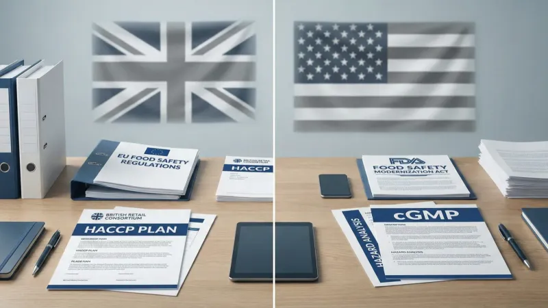 Side-by-side comparison of HACCP and HARPC food safety documentation