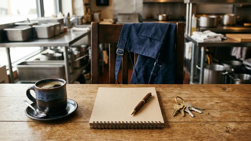 Food business owner completing registration paperwork at a desk