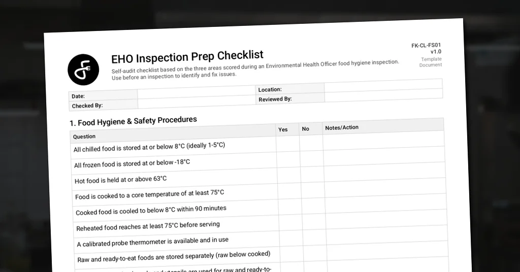 Preview of EHO Inspection Prep Checklist