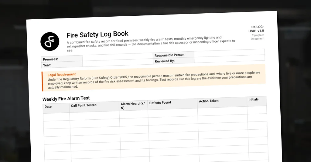 Preview of Fire Safety Log Book
